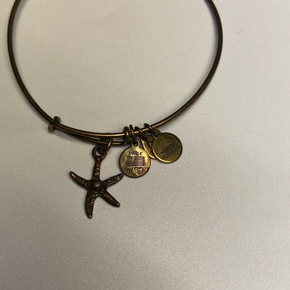 Alex and Ani Gold-Tone Bangle Bracelet Starfish Charm - Picture 3 of 4
